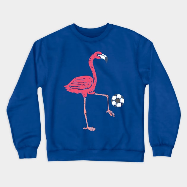 Flamingo Playing Soccer 1 Crewneck Sweatshirt by olive sthis